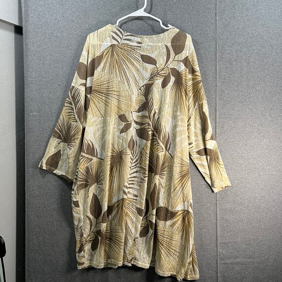 Girl With Curves Knit Palm Cardigan Neutral Palm Size 1X - Picture 2 of 13